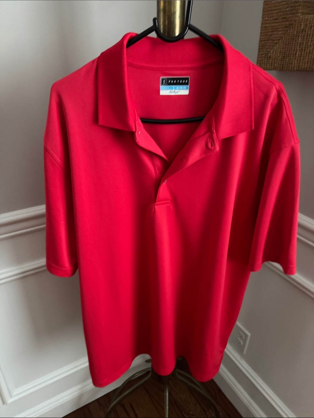 PGA Tour Men's Red Short-Sleeve Polo